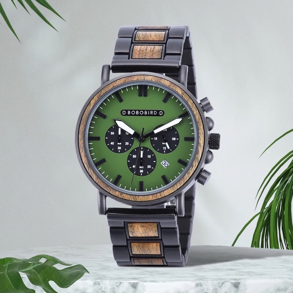 Luxury Verawood Chronograph Military Quartz Watch